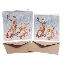 Wrendale Designs Kerstkaarten Winter Wonderland Set 8-delig