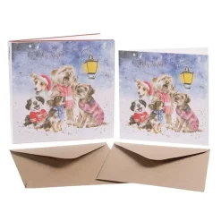 Wrendale Designs Kerstkaarten Oh Holy Night Set 8-delig