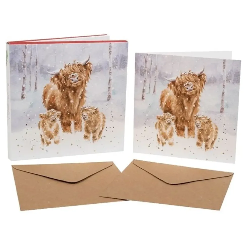 Wrendale Designs Kerstkaarten A Highland Christmas Set 8-delig