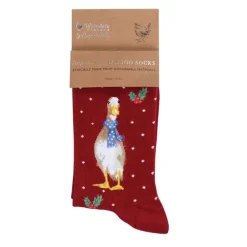 Wrendale Designs Kerstsokken Eend Christmas Scarves Duck