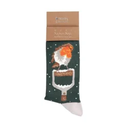 Wrendale Designs Kerstsokken Man A Little Red Robin