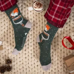 Wrendale Designs Kerstsokken Man A Little Red Robin