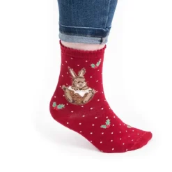 Wrendale Designs Kerstsokken Konijn Little Pudding