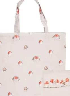 Wrendale Designs Opvouwbare Boodschappentas Roodborstje The Jolly Robin