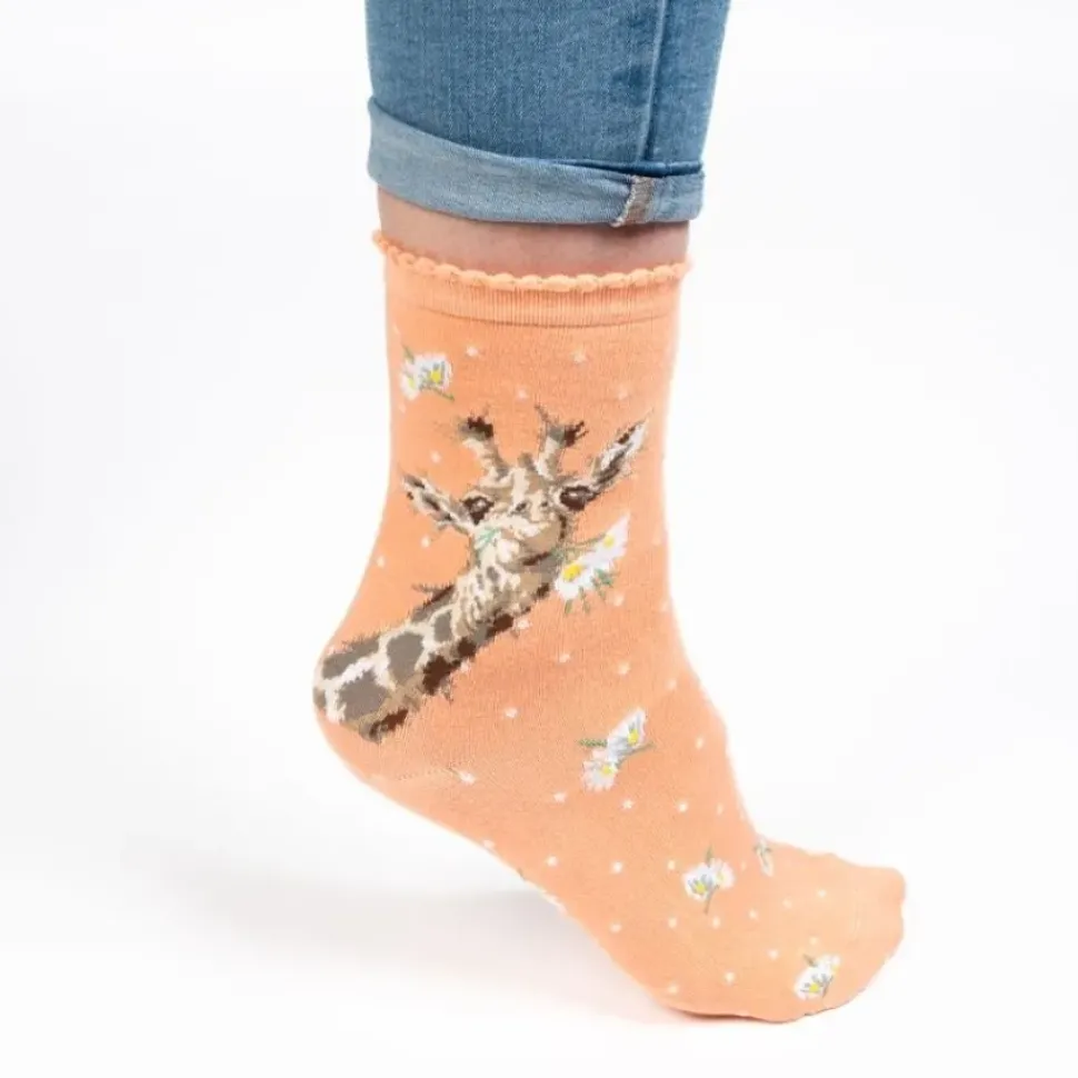 Wrendale Designs Sok Giraffe Flowers