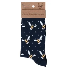 Wrendale Designs Sokken - Bee Sock - Busy Bee - NAVY