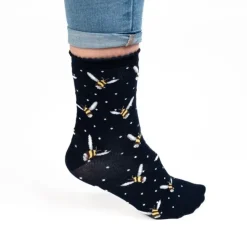 Wrendale Designs Sokken - Bee Sock - Busy Bee - NAVY