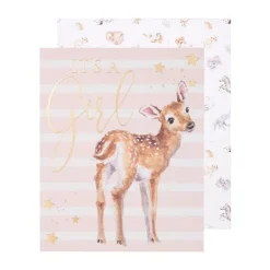 Wrendale Designs Wenskaart Loved Deerly - It's a Girl
