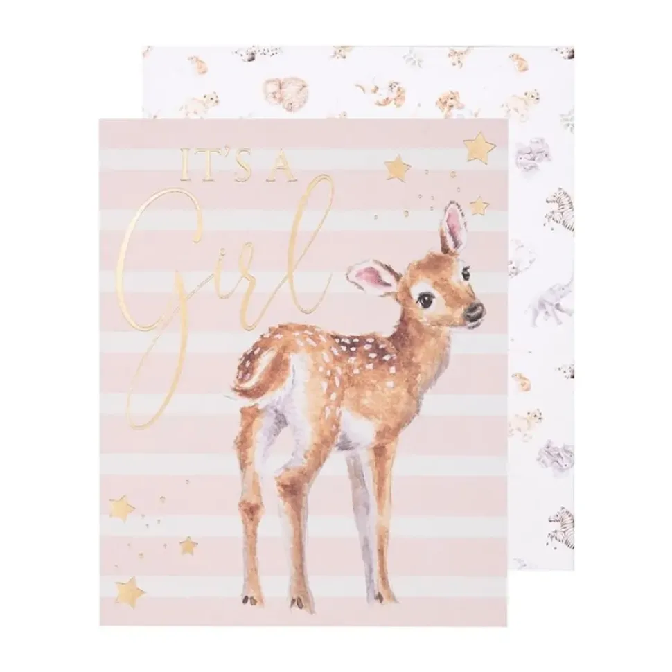 Wrendale Designs Wenskaart Loved Deerly - It's a Girl