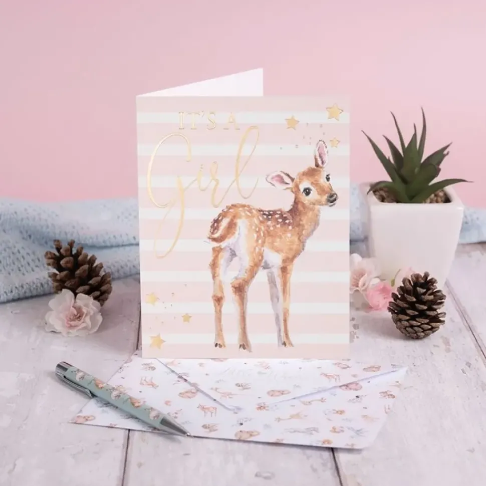 Wrendale Designs Wenskaart Loved Deerly - It's a Girl